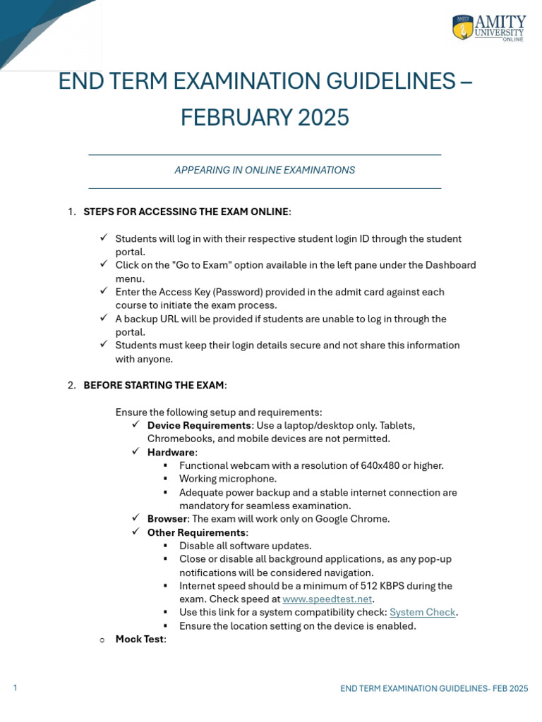 February 2025 Online Exam Guidelines | PDF | Software | Computing