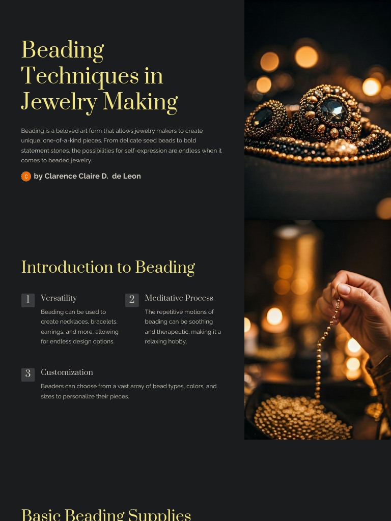 Beading Techniques for Jewelry Making | PDF | Bead | Beadwork
