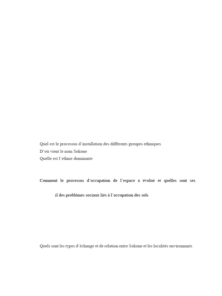 Entretien sur le développement de Sokone | PDF | Ethnicité