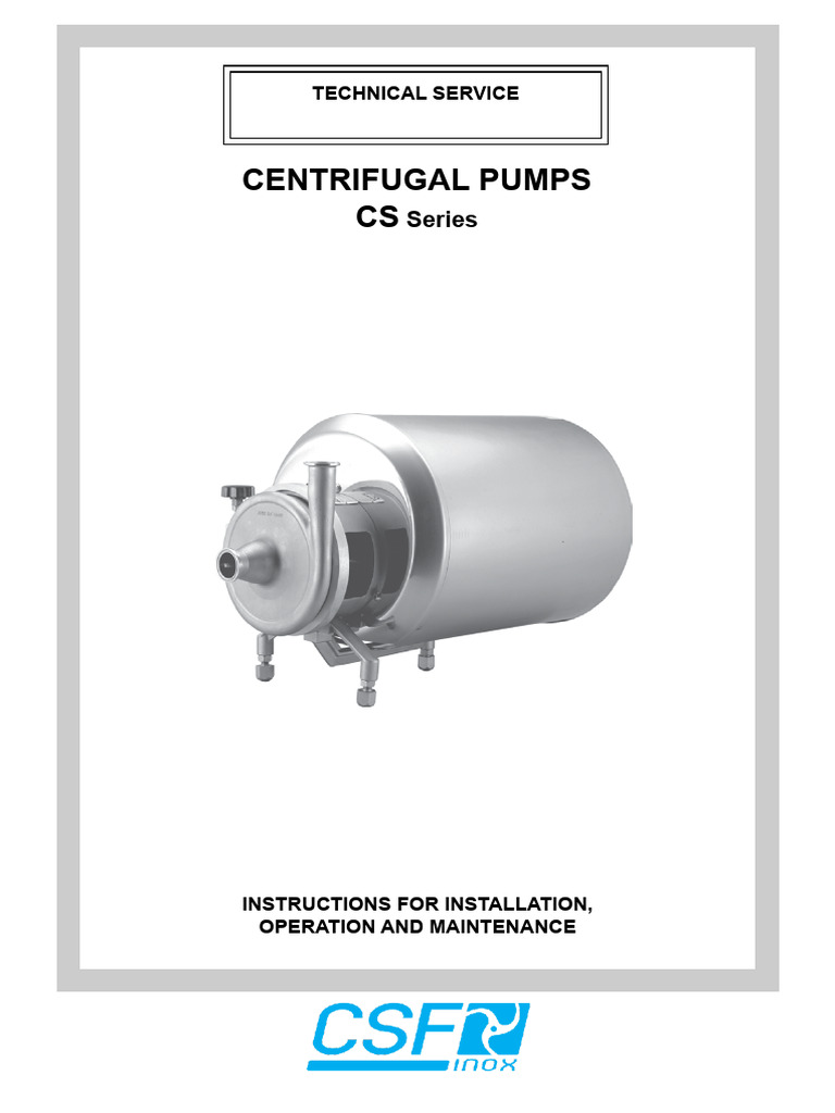 CSF Inox Centrifugal Pump Guide | PDF | Pump | Mechanical Engineering