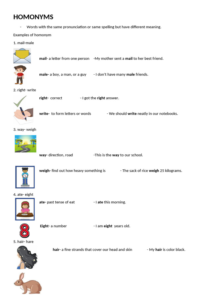 HOMONYMS | PDF