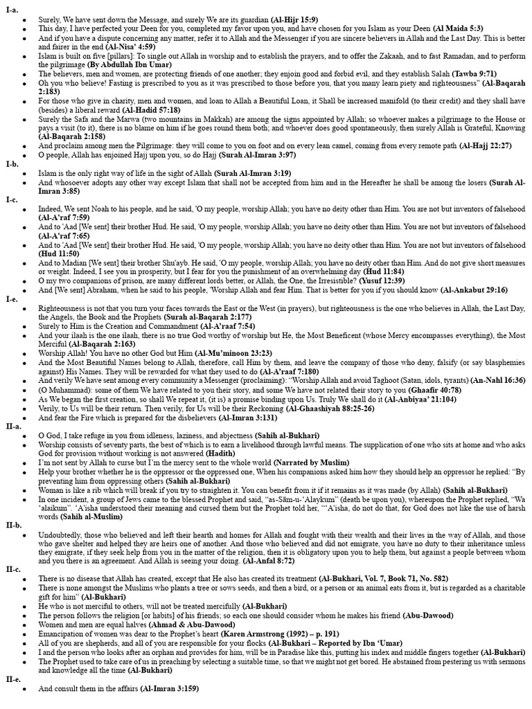 Verses and Ahadiths Compilation | PDF | God In Islam | Abrahamic Religions