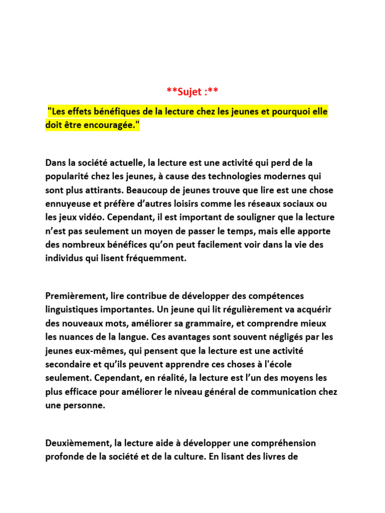 Bienfaits de la lecture chez les jeunes | PDF | Hiver | Neige