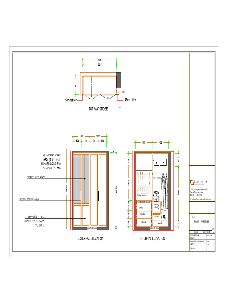 Wardrobe Design Specifications PDF | PDF | Furniture | Interior Design