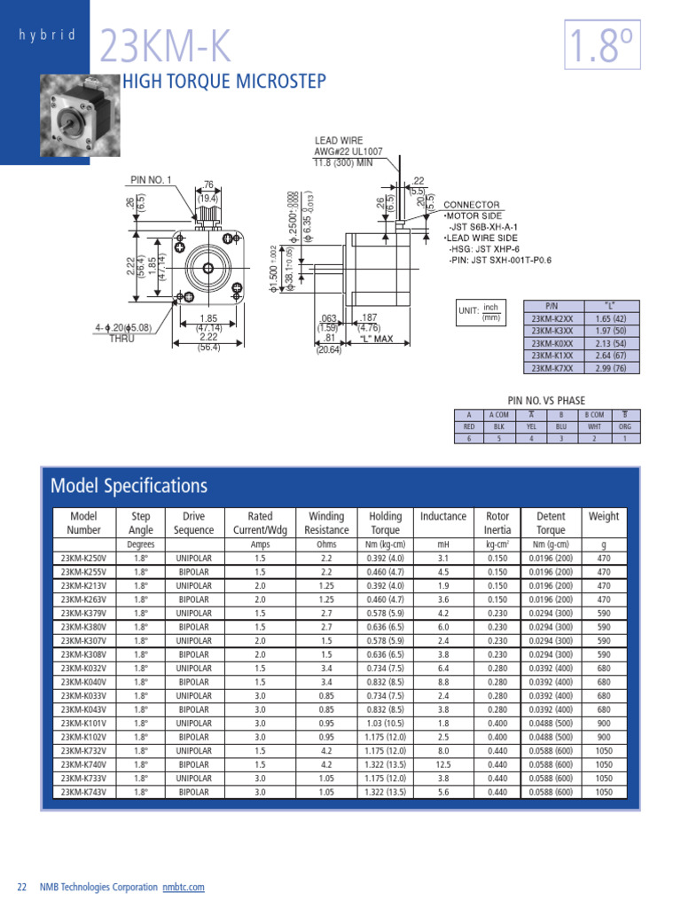 23KM-K Series Motor Specifications | PDF | Electrical Engineering ...