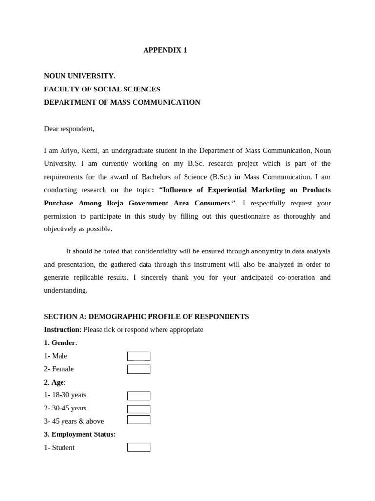 EM Questionnaire | PDF | Brand | Marketing