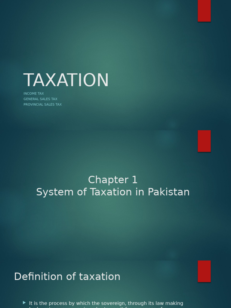 Taxation System Overview in Pakistan | PDF | Taxes | Income Tax