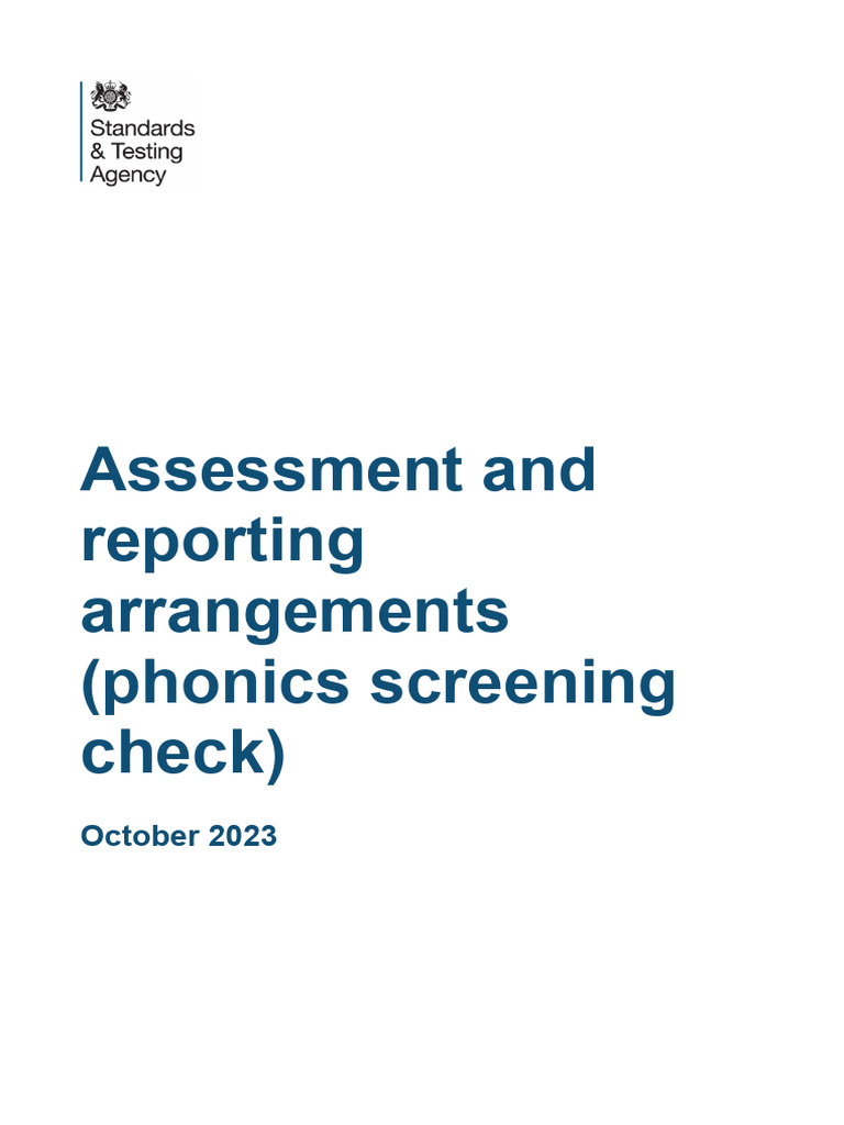 Phonics Screening Check Guidance 2023/24 | PDF | Phonics | Special ...