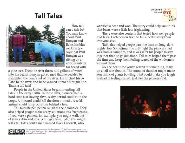 FYI For Kids 4 6 Tall Tales | PDF