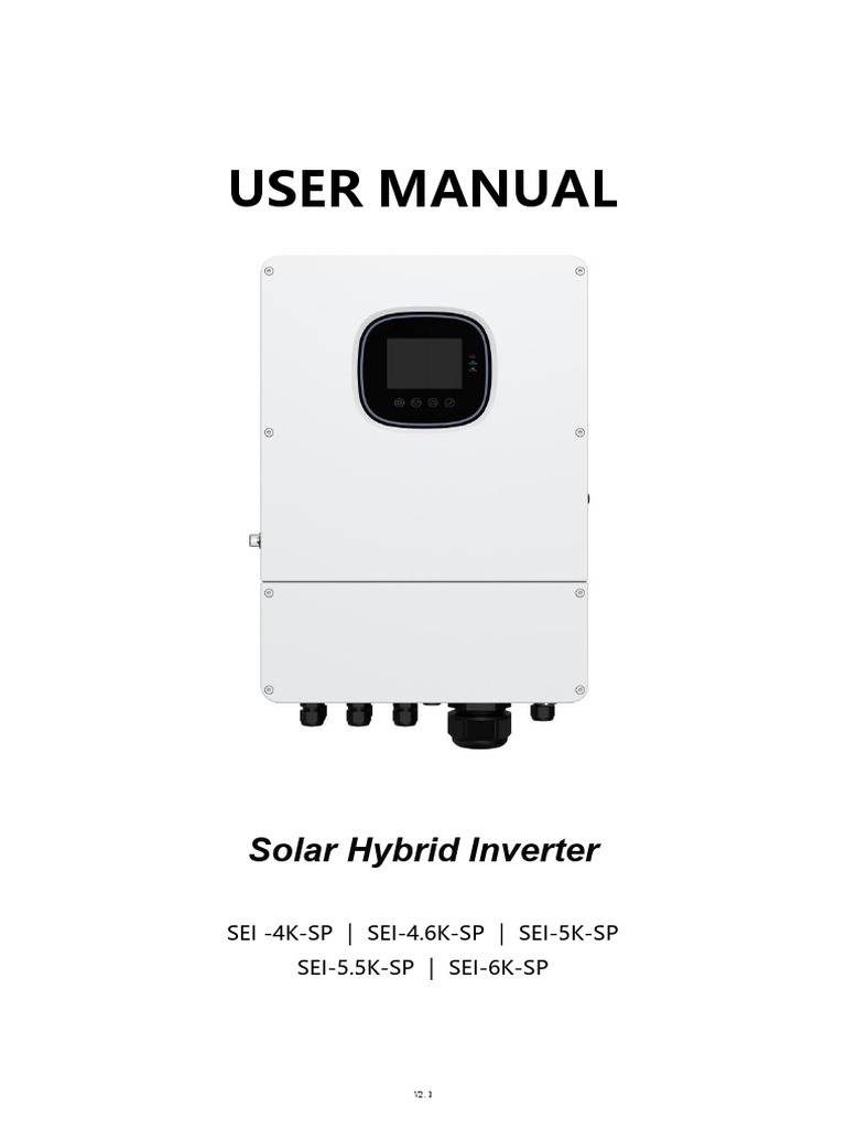 SEI 6K-SP Inverter User Manual | PDF | Power Inverter | Photovoltaics