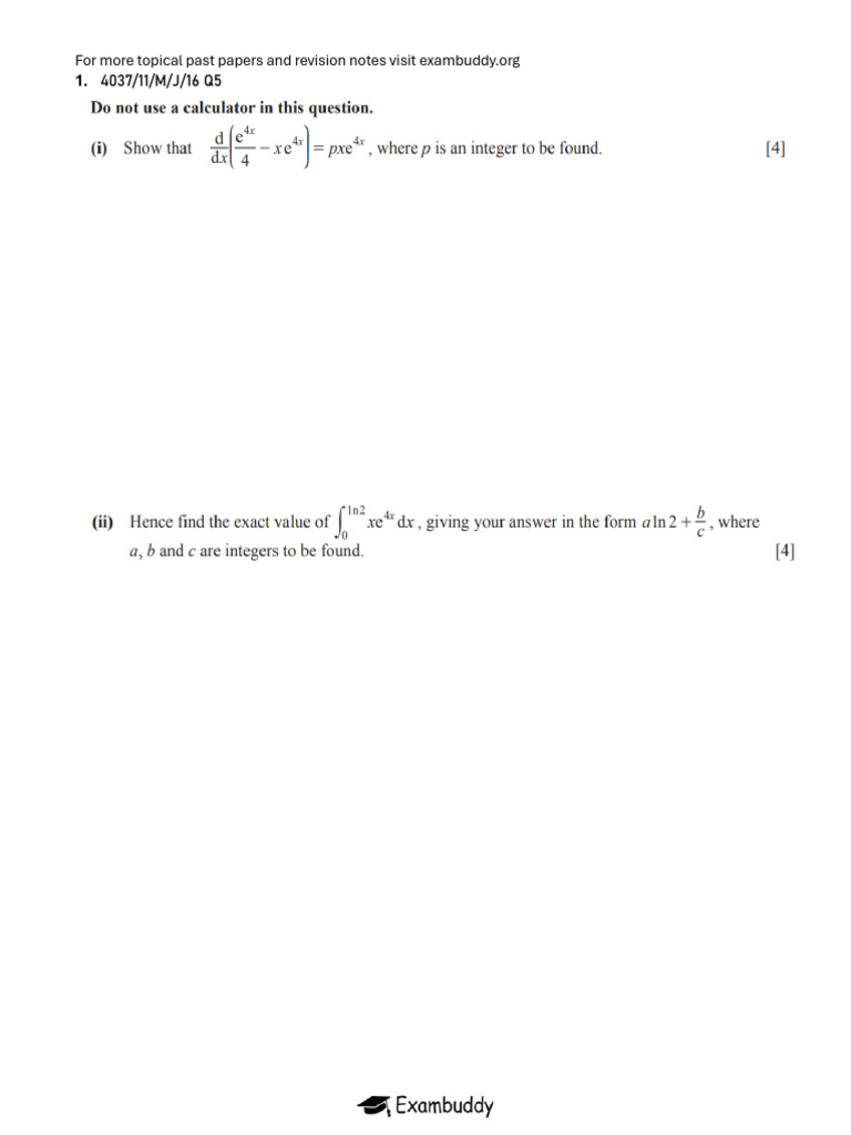 Differentiation and Integration QP | PDF