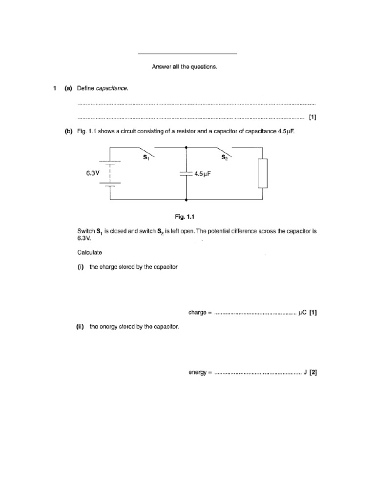 Capacitors Worksheet 2 | PDF