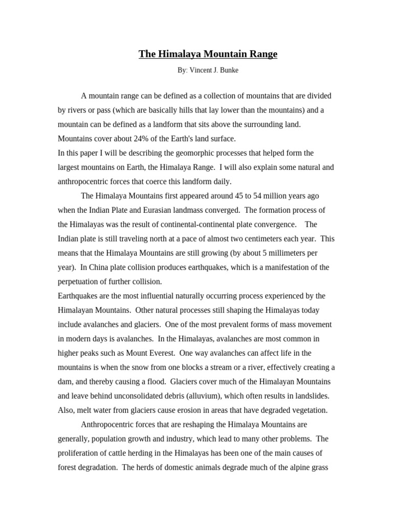 Geo Paper Pdf Mountains Himalayas