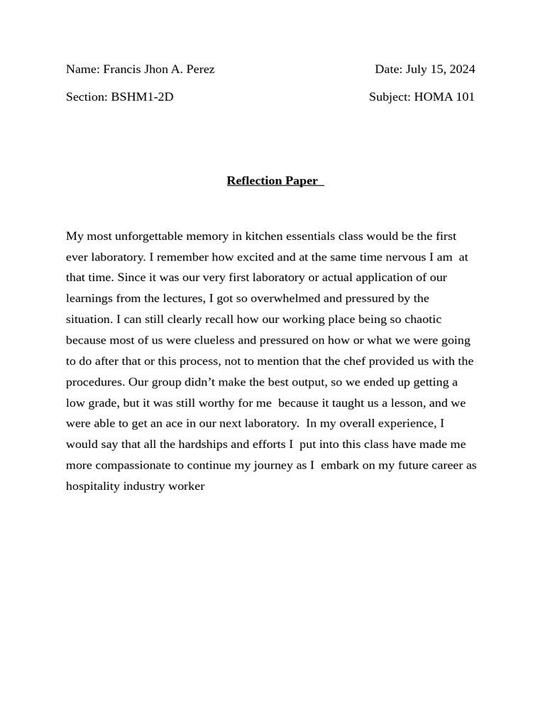 Reflection Paper | PDF