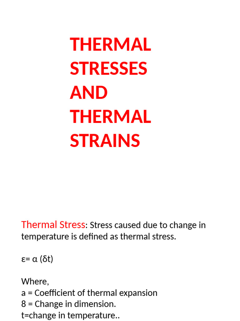Thermal Stresses AND Thermal Strains | PDF