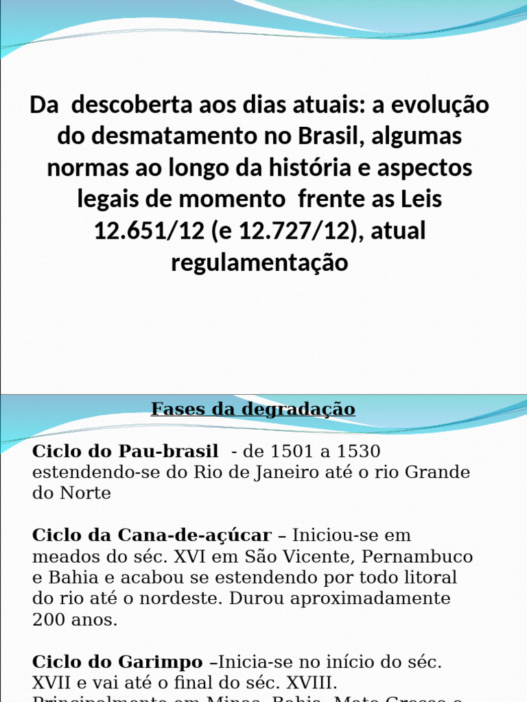 Evolução do Desmatamento no Brasil | PDF | Direito Ambiental | Brasil