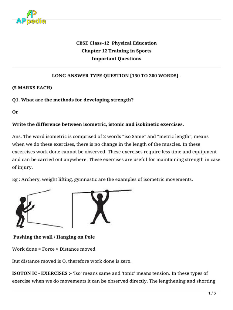 5 Mark | PDF | Physical Fitness | Physical Exercise