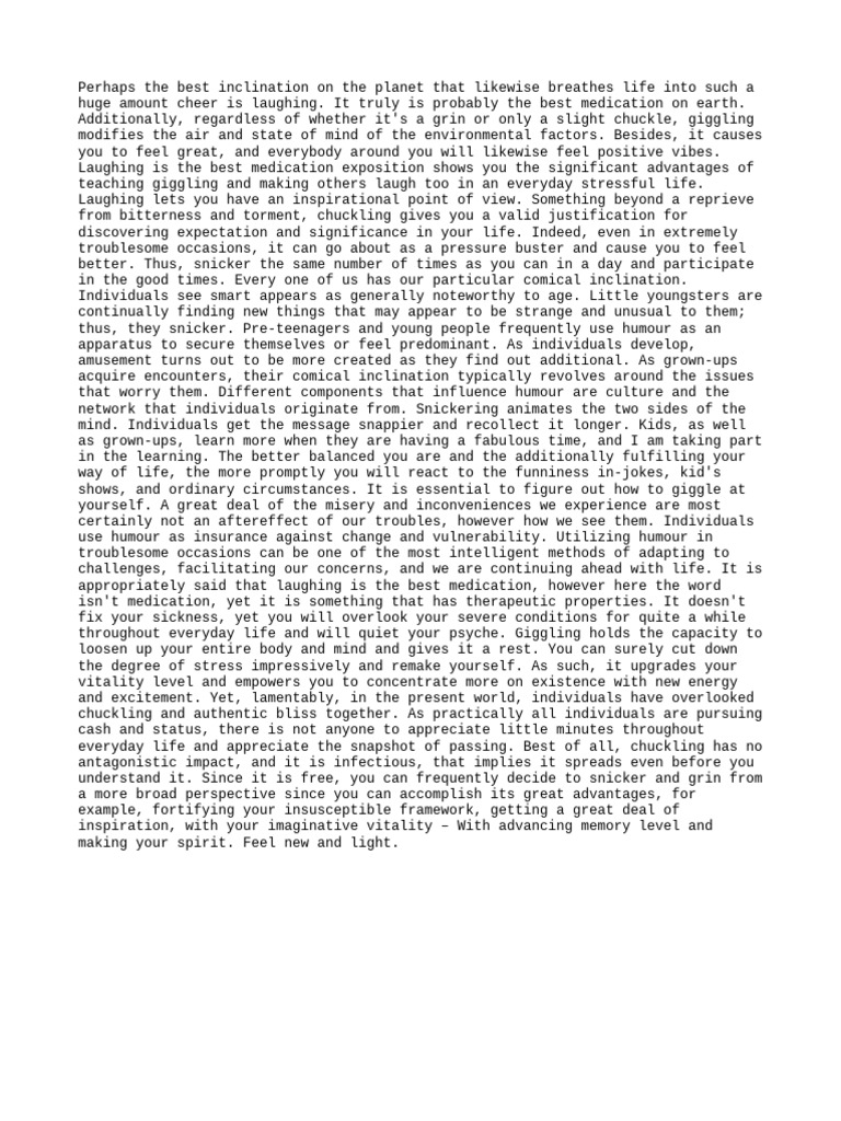 The Healing Power of Laughter | PDF | Laughter | Behavioural Sciences
