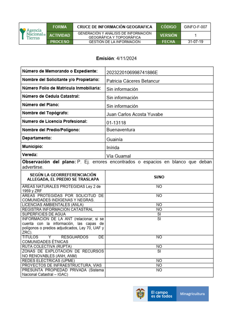 Análisis Geográfico de Predio en Guainía | PDF | Información | Entorno ...