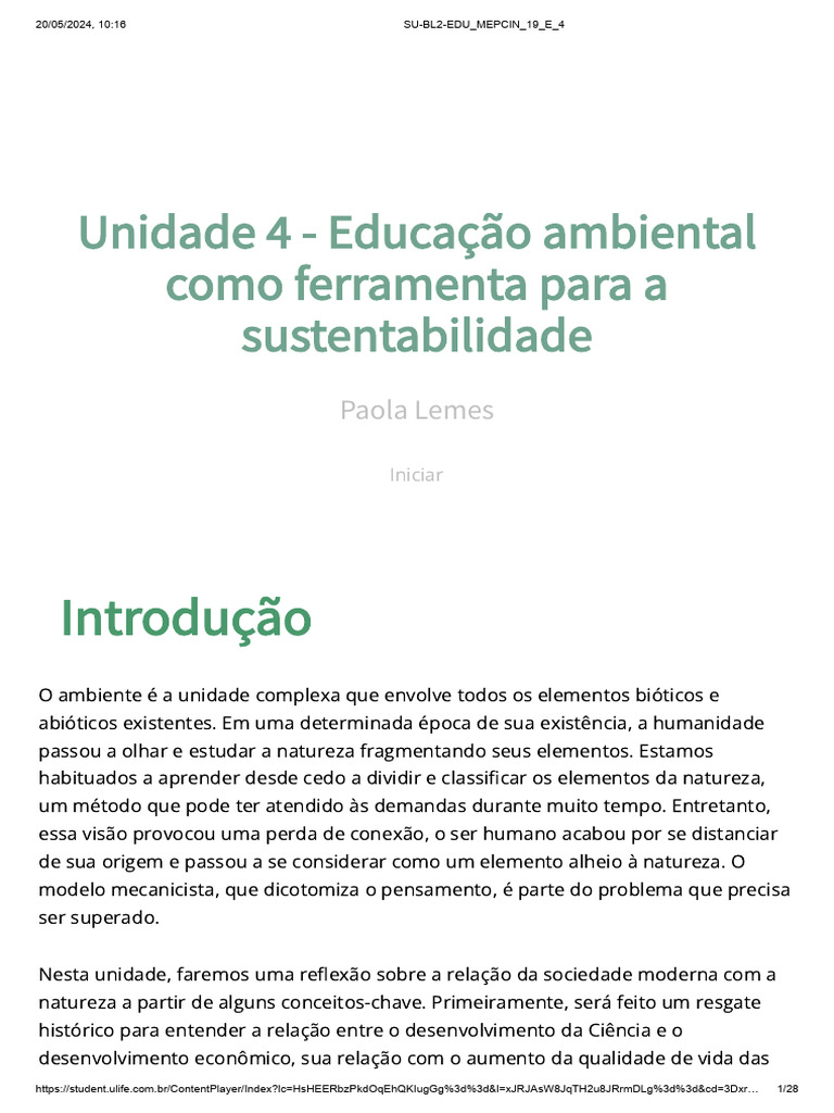 Educação Ambiental e Sustentabilidade | PDF | Economia | Sustentabilidade