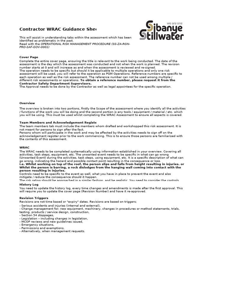 E - Contractors Risk Assessment Template V1 Aug 2024 (4) | PDF | Risk ...