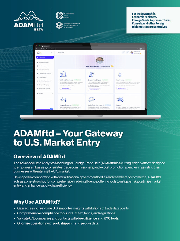 ADAMftd - Your Gateway To U.S. Market Entry | PDF | Exports | Analytics