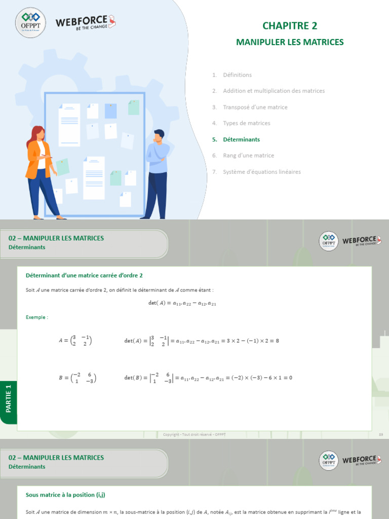 Calcul du rang et déterminants des matrices PDF Matrice — free download