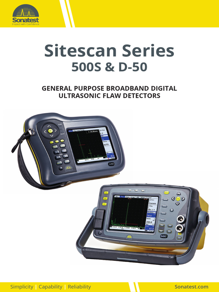 Sitescan Ultrasonic Flaw Detectors | PDF | Personal Computers | Spreadsheet