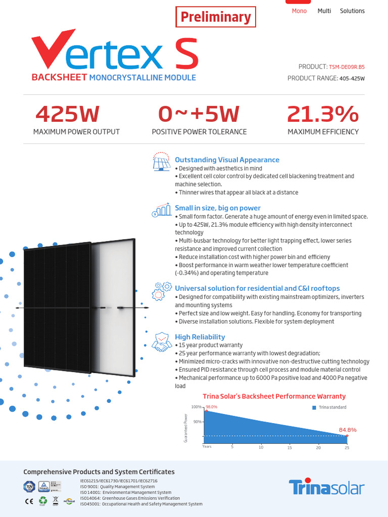 High-Efficiency Monocrystalline Solar Module | PDF | Photovoltaics ...
