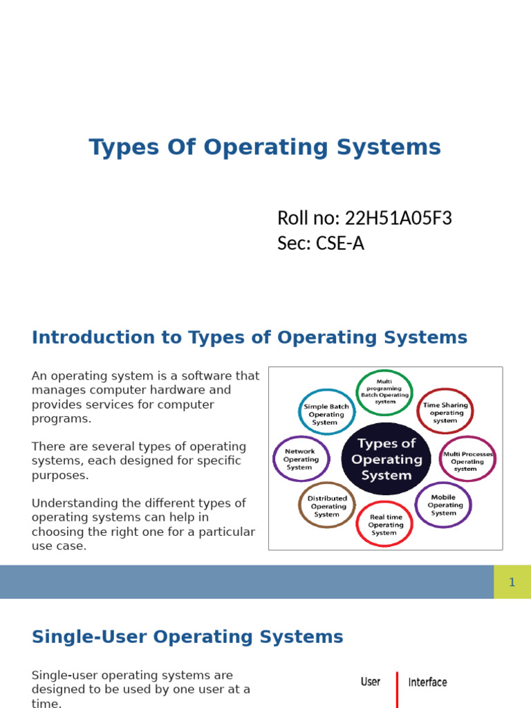 Types of Operating Systems | PDF | Operating System | Mobile App
