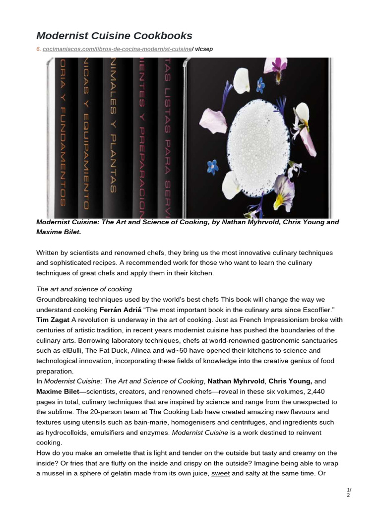 Modernist Cuisine Cookbooks PDF | PDF | Cooking | Food And Drink ...