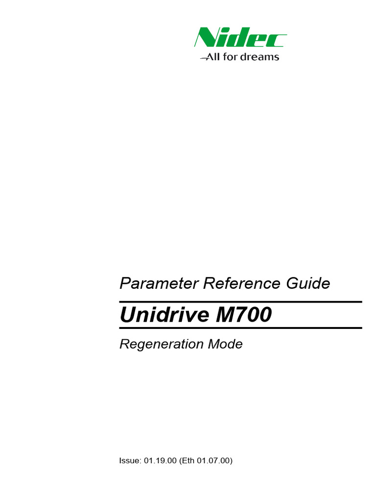 Unidrive M700 PRG (Regeneration) | PDF | Parameter (Computer ...