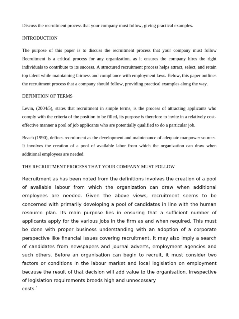 Effective Recruitment Process Guide | PDF | Recruitment | Employment