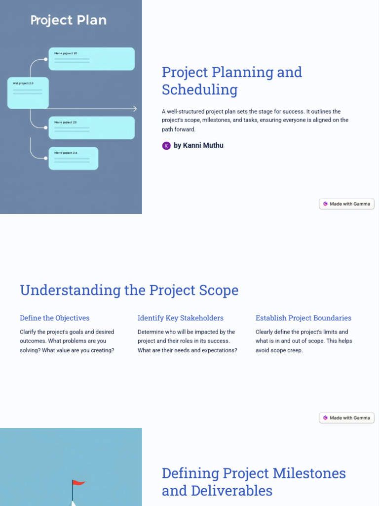 Project Planning and Scheduling | PDF | Scope (Computer Science) | Business