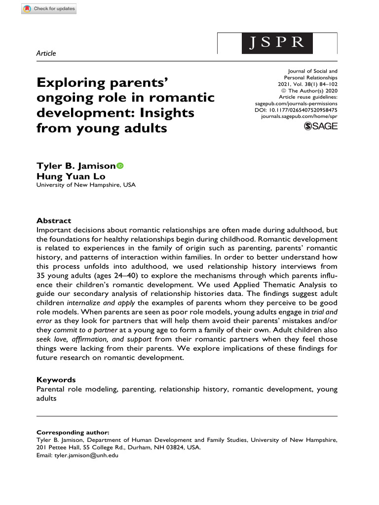 Parental Influence on Young Adult Romance | PDF | Adolescence | Parenting