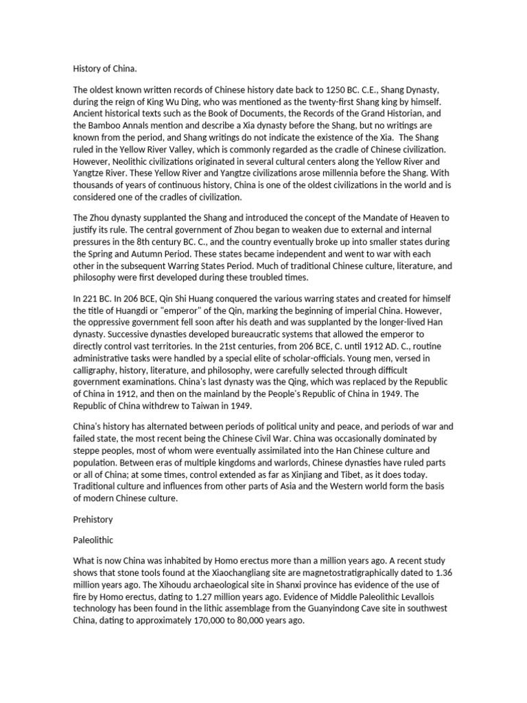 Overview of Ancient Chinese History | PDF | History Of China | Han Dynasty