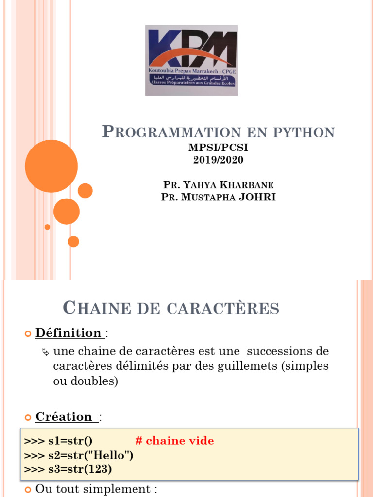 Chaînes et dictionnaires en Python | PDF | Développement de logiciel ...