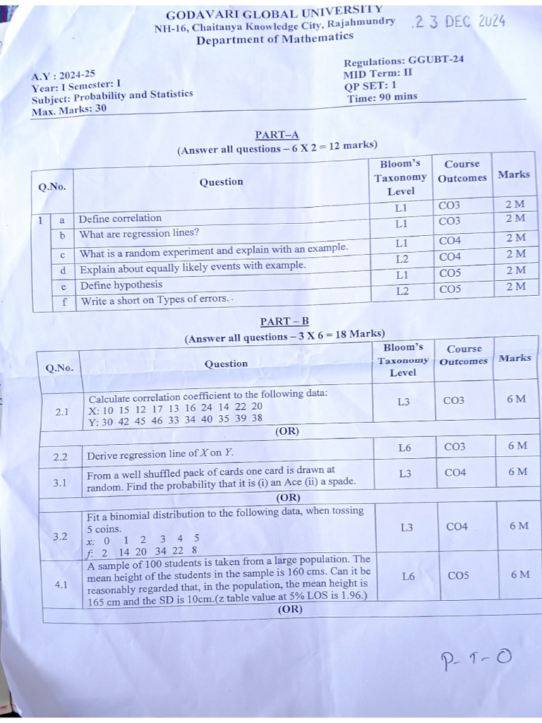 Mid 2 Question Papers | PDF