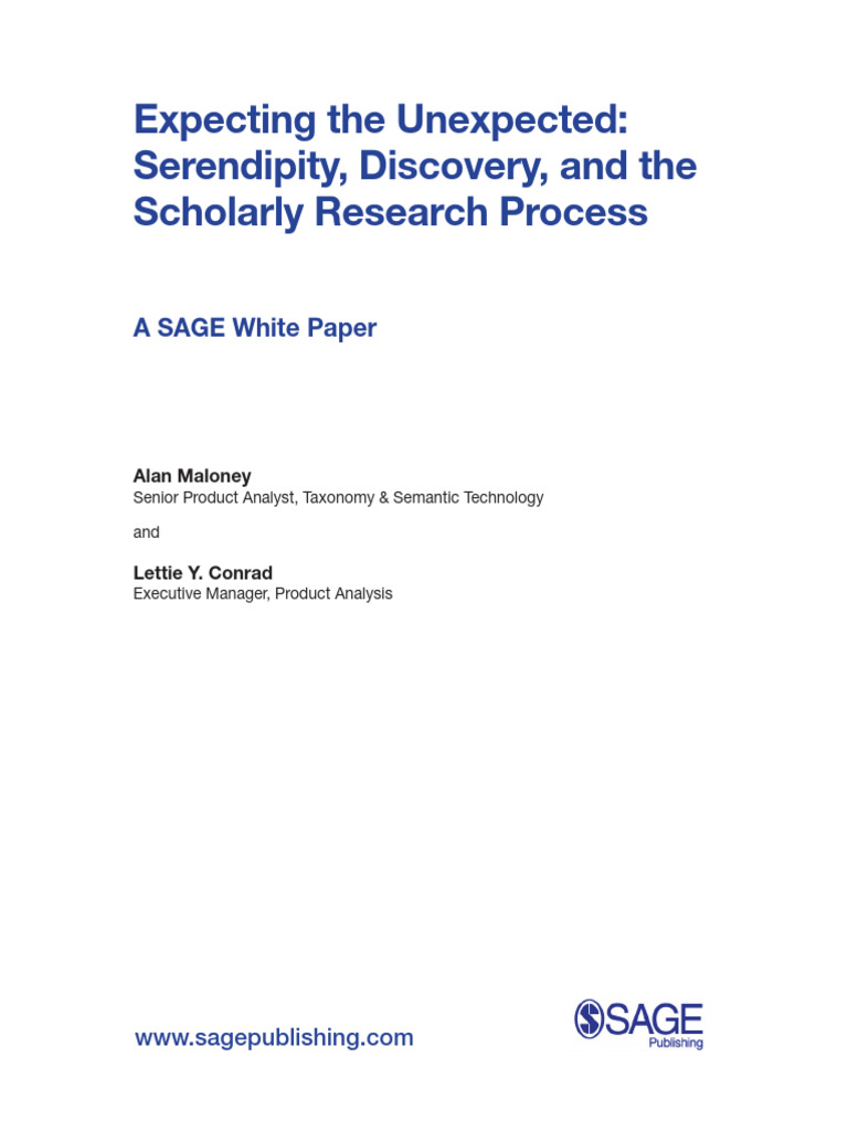 Serendipity Discovery and The Scholarly Research Process | PDF