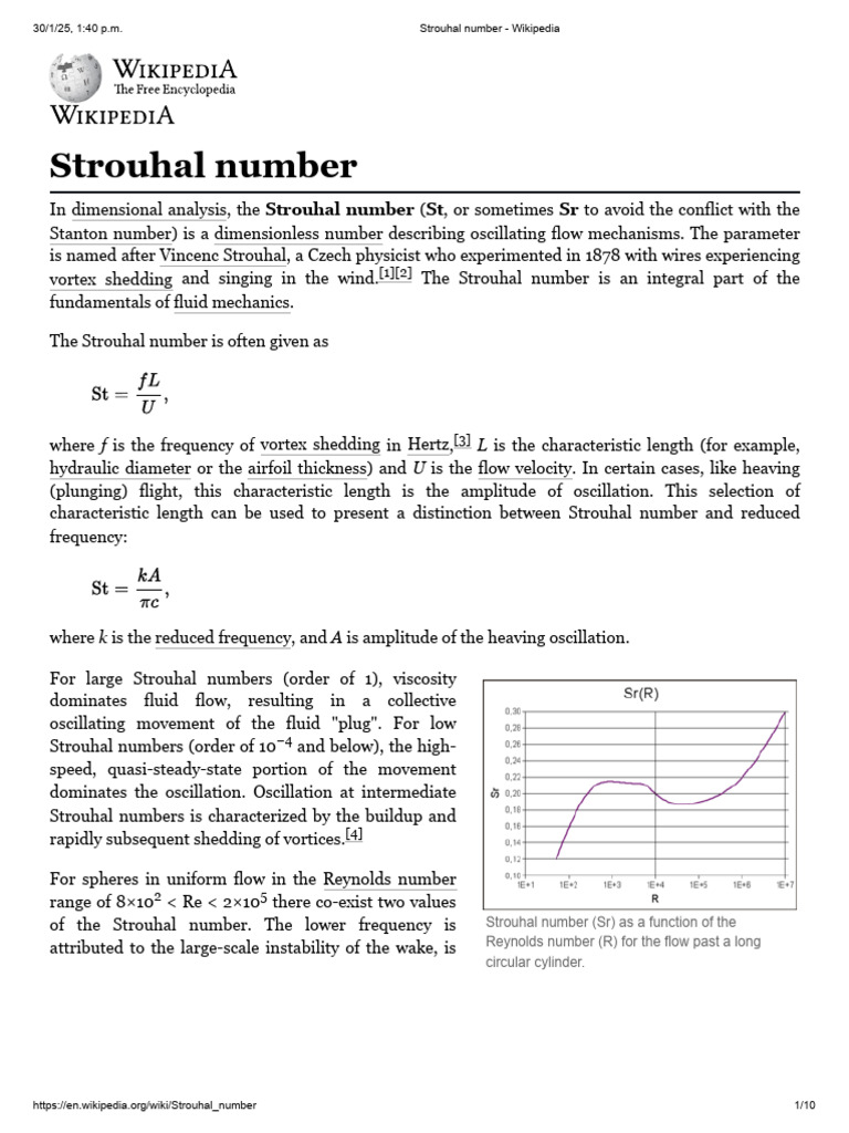 Strouhal Number | PDF | Motion (Physics) | Dynamics (Mechanics)