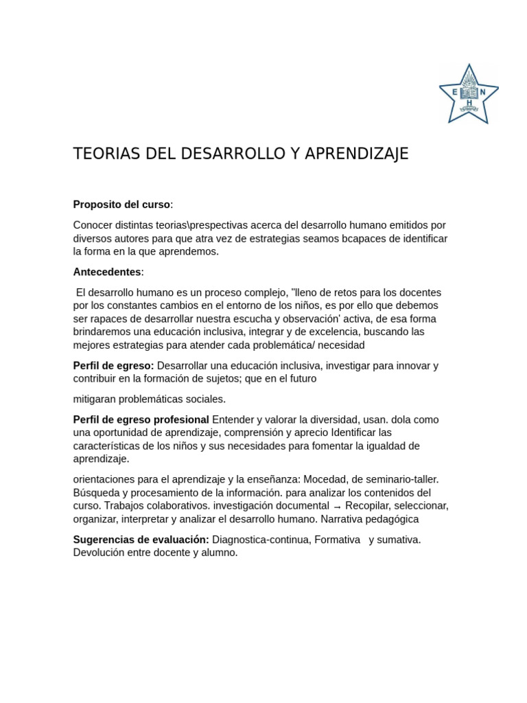 Teorias Del Desarrollo y Aprendizaje | PDF