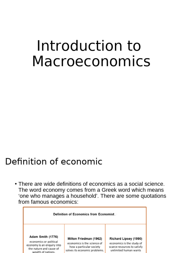 Chapter 1 Introduction To Macroeconomics Pdf Cost Of Living