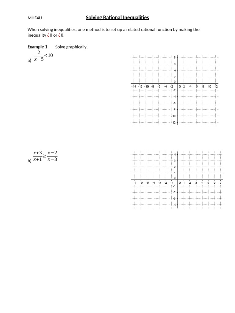 Solving Rational Inequalities Guide | PDF