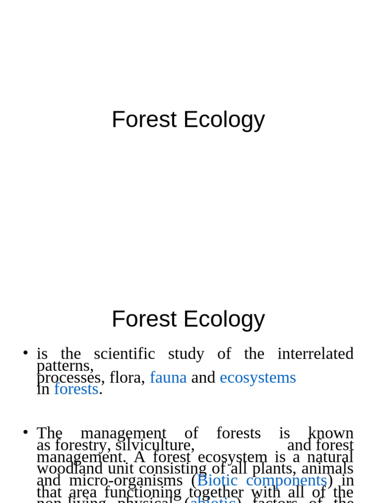 Forest Ecology and Management Overview | PDF | Forests | Trees