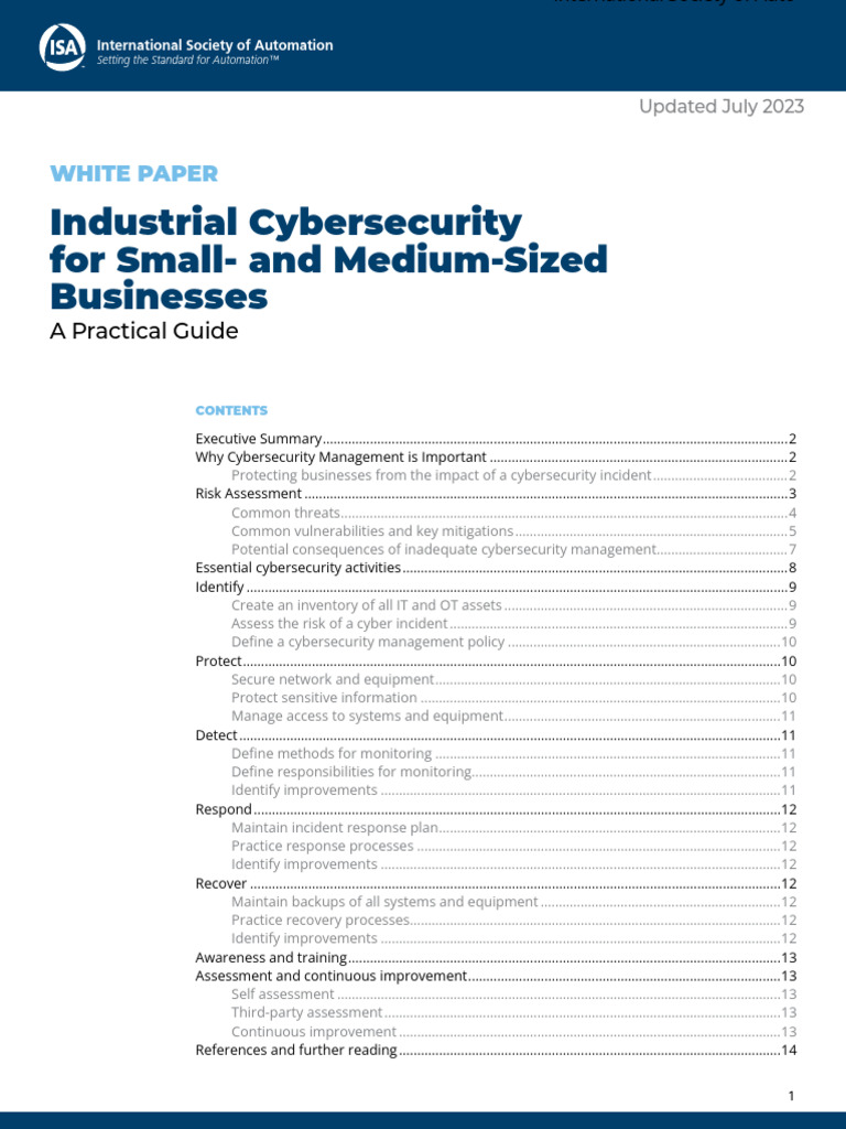 Industry Cyber Security For Small and Medium Businesses | PDF ...