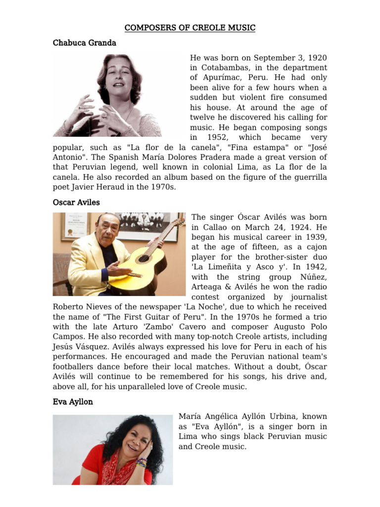 Key Composers of Creole Music | PDF | Halloween
