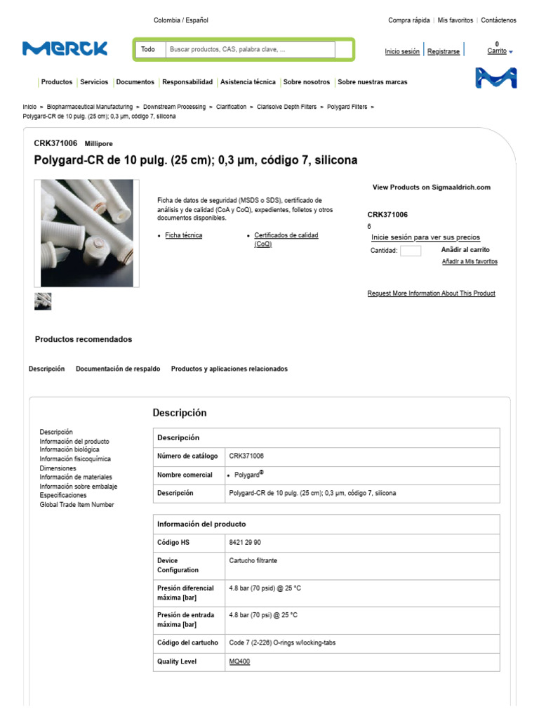 Polygard-CR de 10 Pulg. (25 CM) 0,3 M, Código 7, Silicona - CRK371006 | PDF