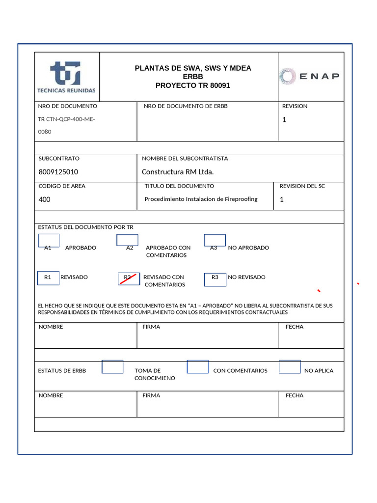 Instalación de Fireproofing en ENAP Bio Bio | PDF | Agua | Cemento