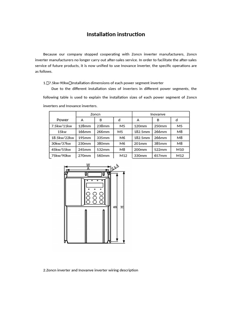 Inovance Inverter Installation Guide | PDF | Electronic Engineering ...