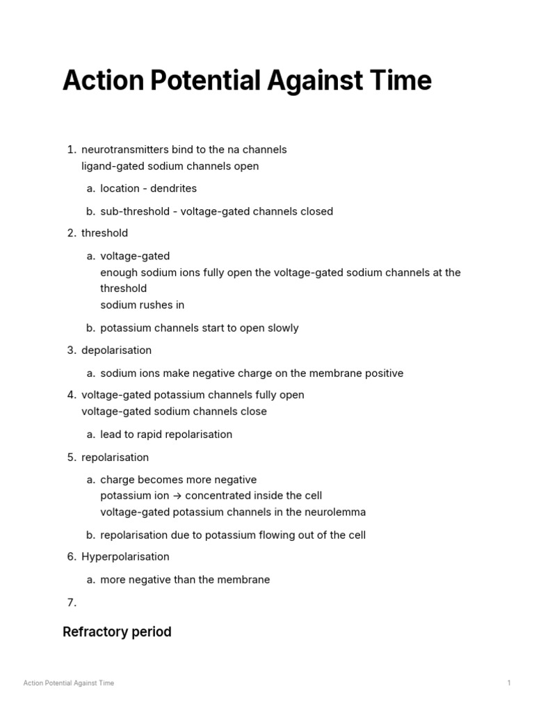 Understanding Action Potentials in Neurons | PDF | Action Potential ...